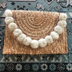 Francesca's Collections Tan and Cream Woven Clutch